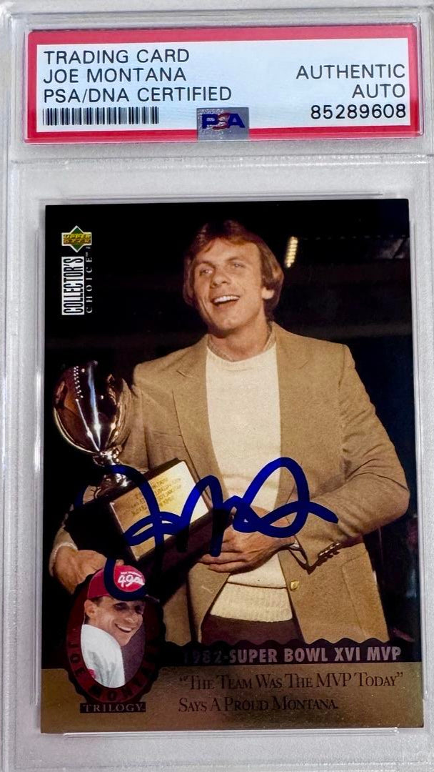 Joe Montana Signed Upper Deck Card Super Bowl XVI MVP *RARE* - PSA/DNA